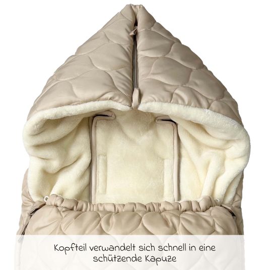 Kaiser Fleece footmuff Recy XL made from 100% recycled polyester for baby carriages & pushchairs - Sand Cream