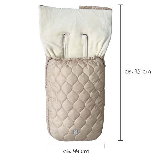 Kaiser Fleece footmuff Recy XL made from 100% recycled polyester for baby carriages & pushchairs - Sand Cream