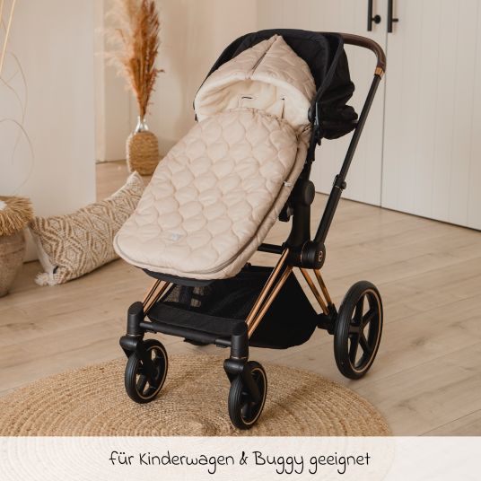 Kaiser Fleece-Fußsack Recy XL aus 100% recyceltes Polyester für Kinderwagen & Buggy - Sand Cream