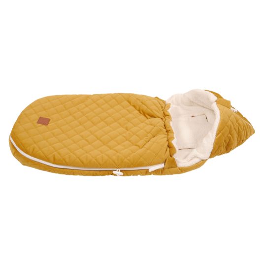 Kaiser Velvet Hoody fleece footmuff for infant car seat and carrycot - Mustard