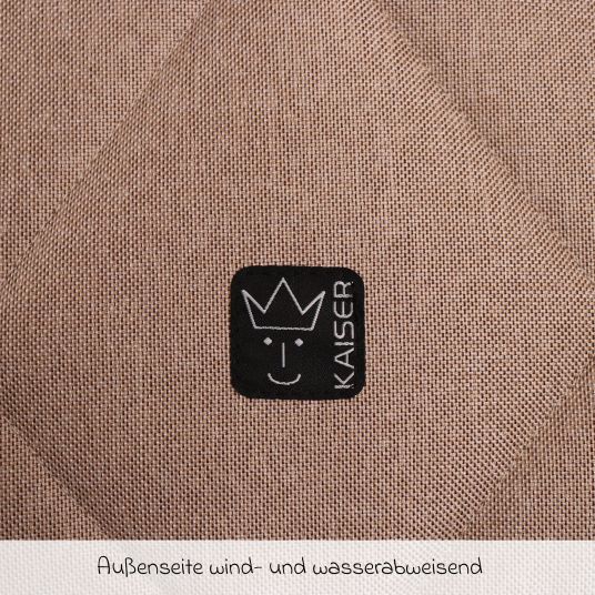 Kaiser Fleece-Fußsack XL Ears Wool Fütterung aus 100% Schafwolle für Kinderwagen und Buggy - Sand Melange