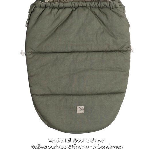 Kaiser Jersey-Fußsack Small Hooded für Babyschalen und Babywannen - Olive Green