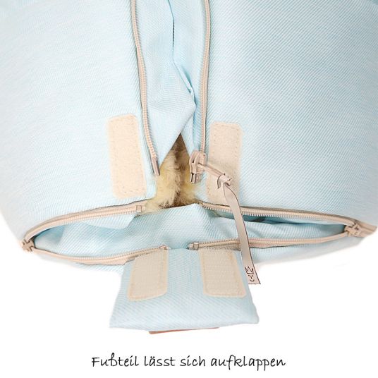 Kaiser Lammfell-Fußsack Channy für Babyschale und Babywanne - Denim Light Blue