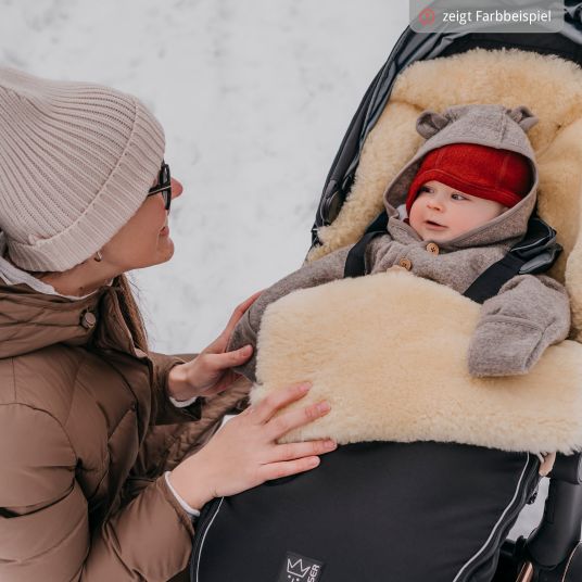 Kaiser Love the Nature lambskin footmuff for baby carriages, buggies & bike trailers - Caribou