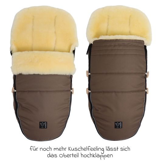Kaiser Love the Nature lambskin footmuff for baby carriages, buggies & bike trailers - Caribou