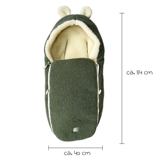 Kaiser Schurwolle-Fußsack Hukky für Babyschalen & Babywannen - Mineral Green