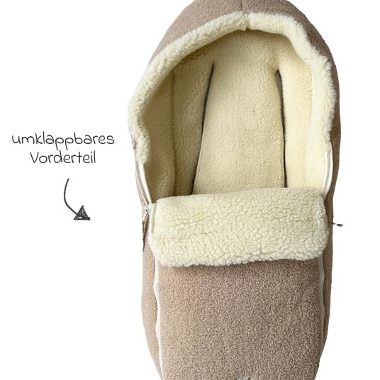 Kaiser Virgin wool footmuff Hukky for infant carriers & carrycots - Warm Sand