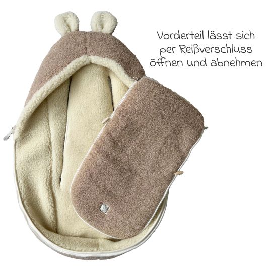 Kaiser Virgin wool footmuff Hukky for infant carriers & carrycots - Warm Sand