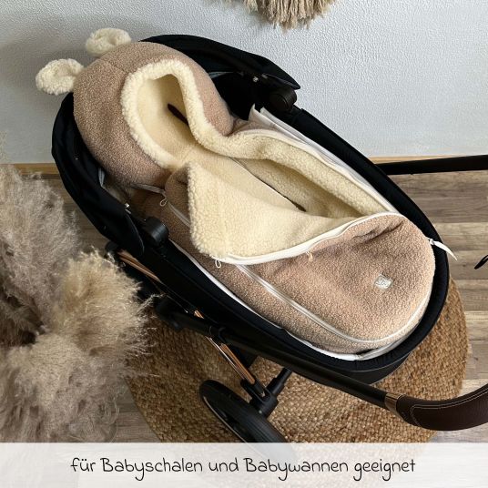 Kaiser Schurwolle-Fußsack Hukky für Babyschalen & Babywannen - Warm Sand