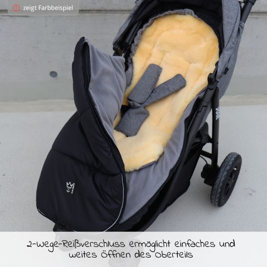 Kaiser Thermo-Fleece Fußsack mit Lammfelleinlage Lukky Look für Joie-Kinderwagen - Anthrazit