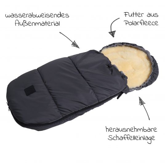 Kaiser Thermal fleece footmuff with lambskin liner Lukky Look for Joie stroller - Anthracite