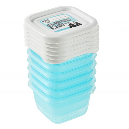 Keeeper Aufbewahrungsbehälter 6er Pack Mia beschriftbar 90 ml - Polar - Ice Blue