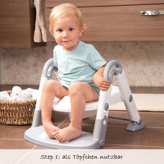 KidsKit Toilettentrainer 3 in 1 - Silbergrau Weiß