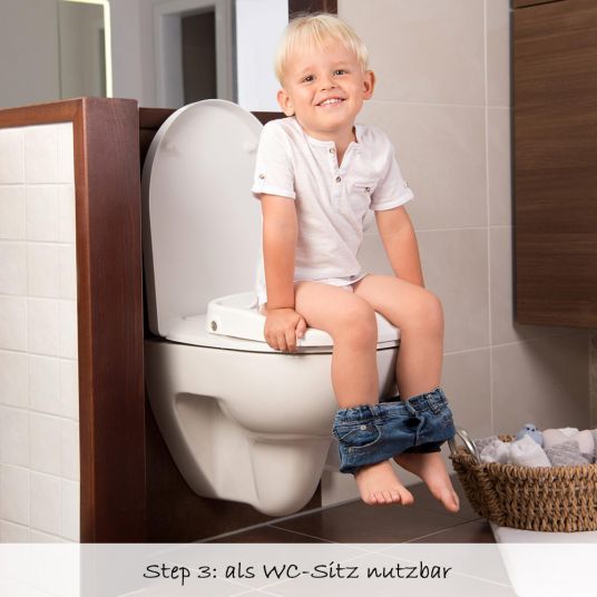 KidsKit Trainer da toilette 3 in 1 - Grigio Argento Bianco