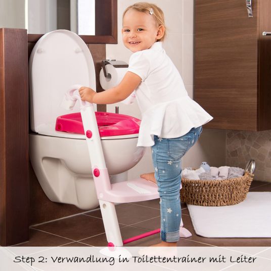 KidsKit Toilettentrainer 3 in 1 - Tender Rosé Weiß Pink