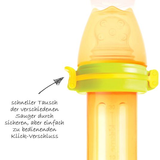 Kidsme 3-piece Starter Set Food Squeezer - Orange Lime