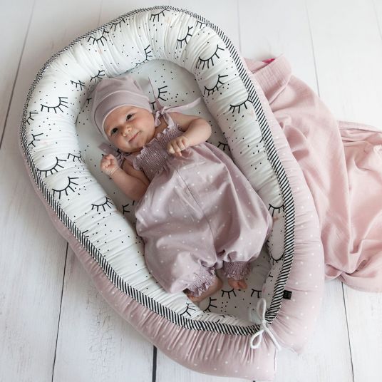 KinderConcept Baby Nest - Blink - Pink / White