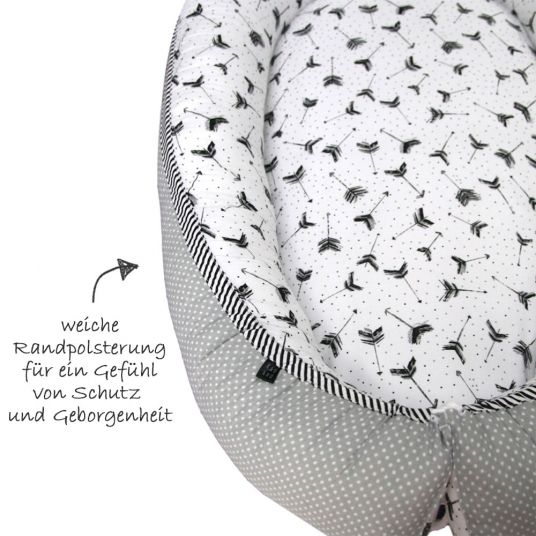 KinderConcept Baby Nest - Frecce Boho - Grigio / Bianco