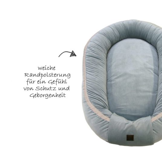 KinderConcept Baby Nest - Premium Velvet - Khaki