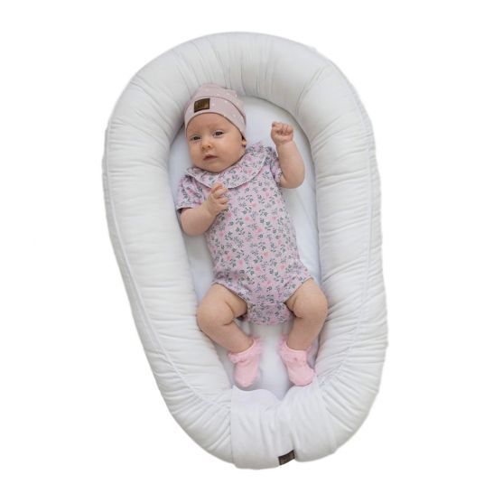 KinderConcept Baby Nest - Premium Velvet - White