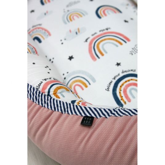 KinderConcept Baby Nest - Rainbow - White / Pink