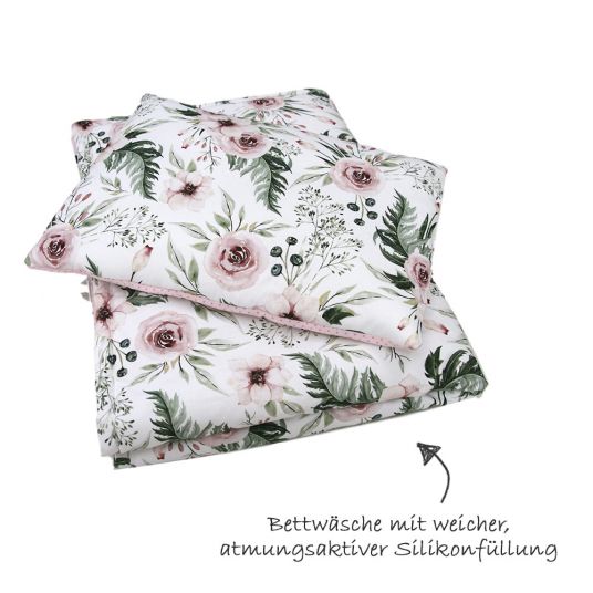 KinderConcept Biancheria da letto con imbottitura e cuscino - Blossom - Rosa