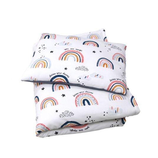 KinderConcept Bedding with filling & pillow - Rainbow - White / Pink