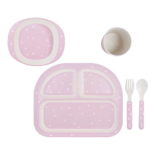 Kindsgut Tableware set - Triangles - Pink