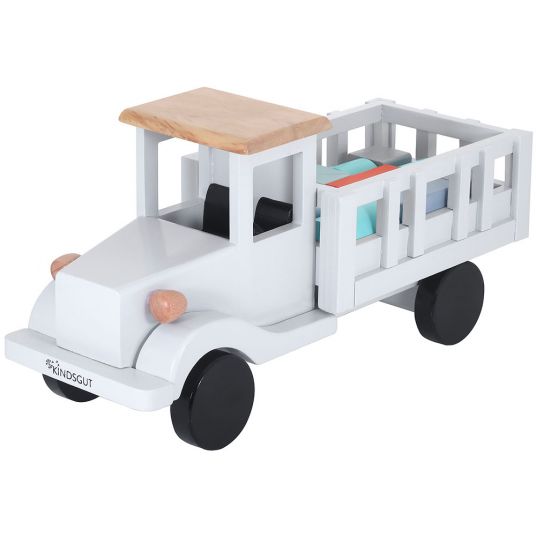 Kindsgut Camion delle consegne in legno con blocchi da costruzione