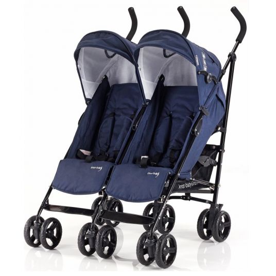 Knorr Baby Buggy Side by Side per fratelli e sorelle - blu navy