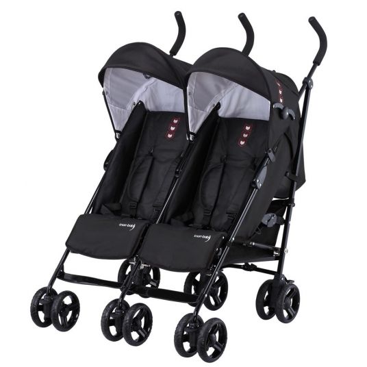 Knorr Baby Buggy Side by Side per fratelli e sorelle - Nero
