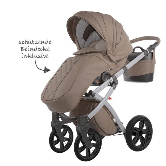 Knorr Baby Kombi-Kinderwagen Alive Pure inkl. Babywanne & Sportsitz - Cappuccino