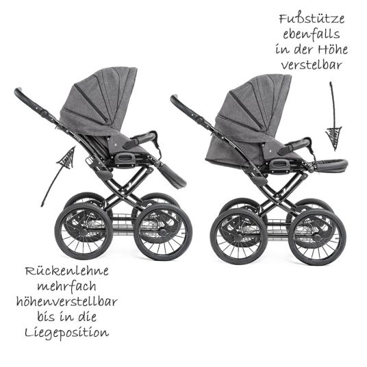 Knorr Baby Kombi-Kinderwagen Classico Exklusiv - Melange Grau