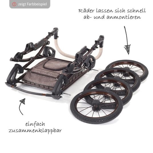 Knorr Baby Kombi-Kinderwagen Classico mit Luftreifen inkl. Babywanne & Sportsitz - Hellgrau