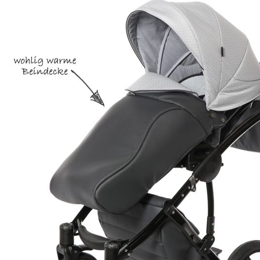 Knorr Baby Passeggino Ladena Combi con navicella e sedile sportivo - Graphic Light Grey