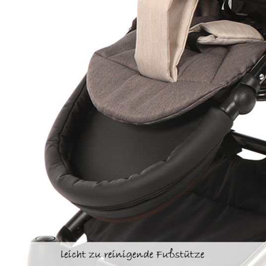 Knorr Baby Passeggino combinato LIFE+ SET con navicella e seggiolino sportivo- sabbia moka