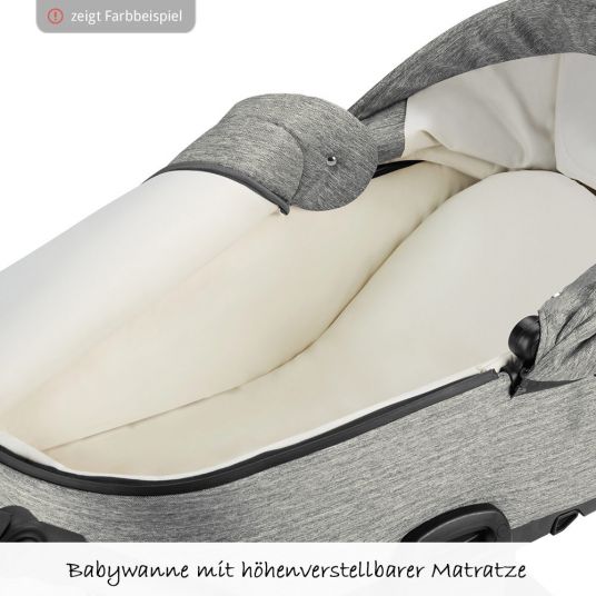 Knorr Baby Kombi-Kinderwagen LIFE+ SET inkl. Babywanne & Sportsitz- Silber-Grau