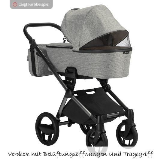 Knorr Baby Kombi-Kinderwagen LIFE+ SET inkl. Babywanne & Sportsitz- Silber-Grau