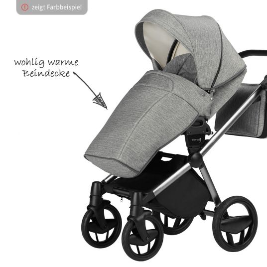 Knorr Baby Combi stroller LIFE+ SET incl. baby bath & sport seat- Silver-Grey
