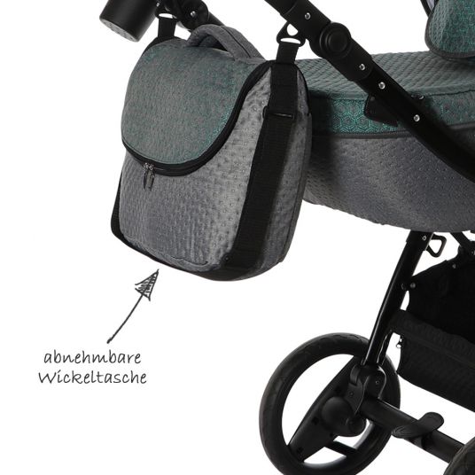 Knorr Baby Piquetto Combi Stroller incl. Carrycot & Sport Seat - Petrol Grey