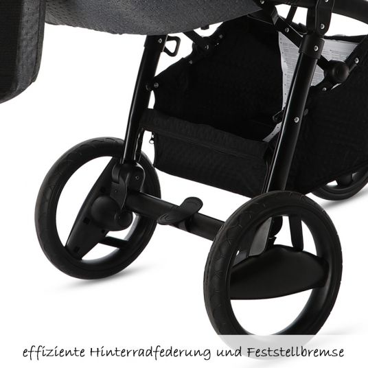 Knorr Baby Kombi-Kinderwagen Piquetto inkl. Babywanne & Sportsitz - Petrol-Grau