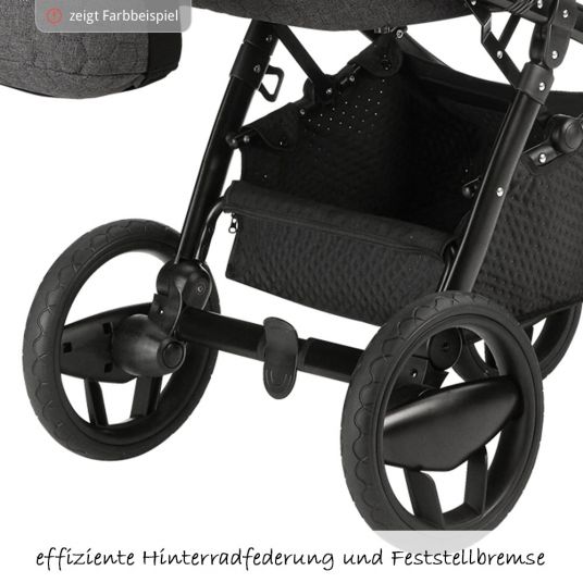 Knorr Baby Passeggino Piquetto Combi con navicella e sedile sportivo - Grigio Argento