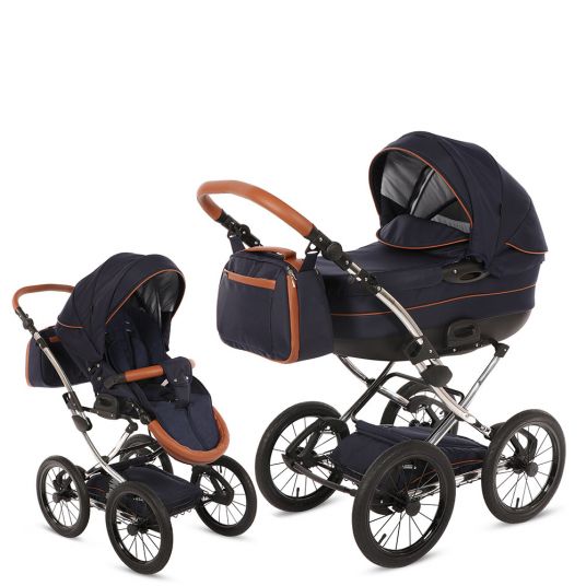 Knorr Baby Kombi-Kinderwagen Precioso inkl. Babywanne & Sportsitz - Marine-Blau