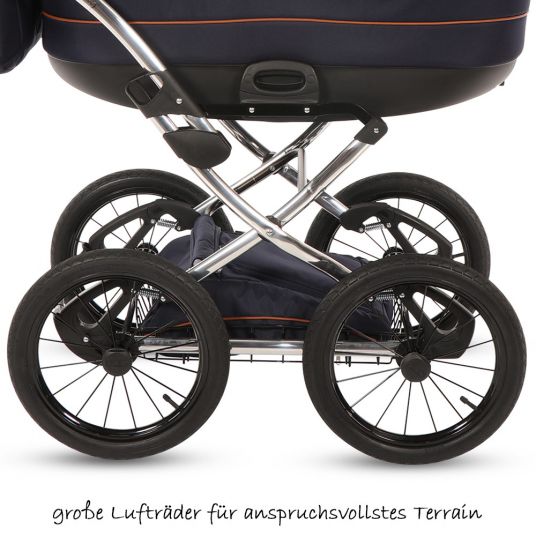Knorr Baby Kombi-Kinderwagen Precioso inkl. Babywanne & Sportsitz - Marine-Blau