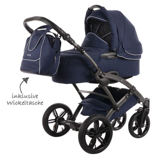 Knorr Baby Combi stroller Voletto Emotion incl. carrycot & sport seat - Night Blue