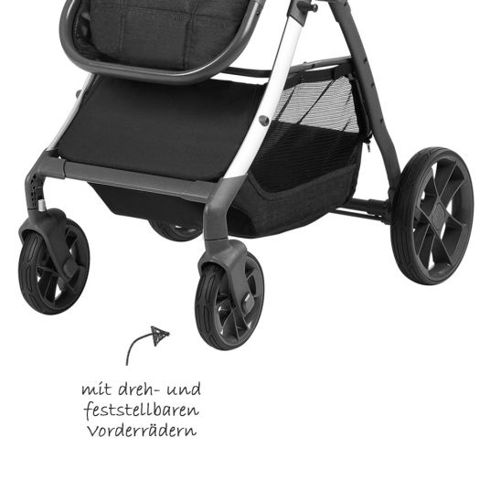 Knorr Baby Yuu combination pushchair incl. diaper bag - Melange anthracite