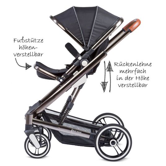 Knorr Baby Combi Stroller Zoomix - Black