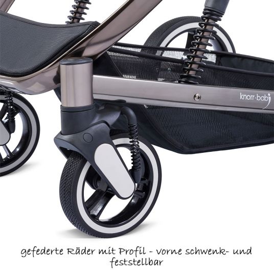 Knorr Baby Kombi-Kinderwagen Zoomix inkl. Baybwanne & Sportsitz - Schwarz