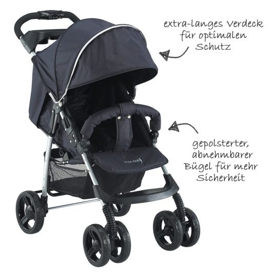 Knorr Baby Sportwagen V-Easy Fold Happy Colour - Schwarz