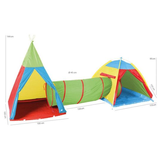 Knorrtoys 3-piece play tent system Zenovia